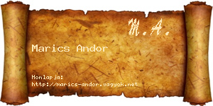 Marics Andor névjegykártya
